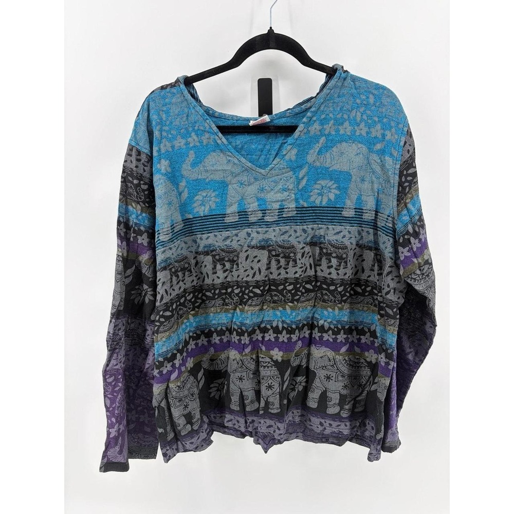 Gypsy Rose, Made in Nepal, Elephant Print, Women's Size L/XL, Pre-Owned